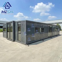 Maison préfabriquée pliable prête à être expédiée, conteneur extensible de 20 pieds et 40 pieds, maison préfabriquée en acier léger, deux chambres, maison modulaire