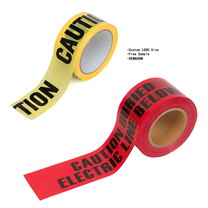 Venta al por mayor amarillo rojo barricada subterránea señal de peligro de <span class=keywords><strong>seguridad</strong></span> precaución impresa 75mm x 100m precaución plástico PE Pvc cinta de advertencia - Product Image 3