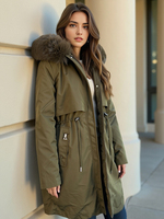Haute Qualité Designer Dames Hiver Polaire Vestes Vêtements Chaud Col De Fourrure Longs Manteaux Parkas pour Femmes