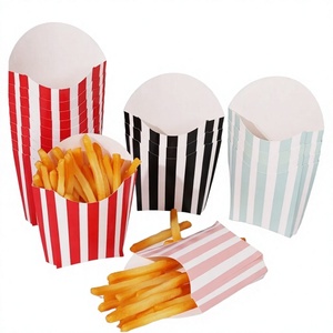 Boîte à frites en papier kraft recyclable en gros avec doublure en éponge, logo personnalisé estampé, emballage pour enfants, rangement de bonbons, anniversaire - Product Image 4