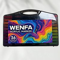 Marqueurs acryliques 36 couleurs pour l'école et les cadeaux d'affaires - pour la peinture, le dessin et la coloration