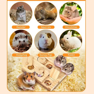 6 in 1 Mainan Pengumpan Interaktif untuk Hamster Kecil, Mainan Kayu Hiburan Hamster, Puzzle Lucu - Product Image 6
