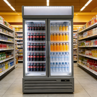 Réfrigérateur vertical pour boissons avec porte vitrée pour supermarché, vitrine réfrigérée pour boissons, réfrigérateur Coca-Cola