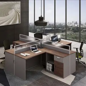 Mesa de Trabajo personalizable para 4 personas, mesa de trabajo, muebles de oficina