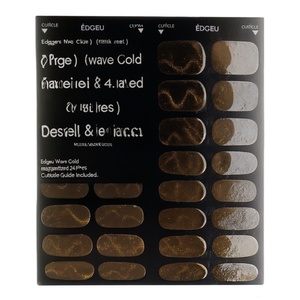 Edgeu Wave Gold - Adhesivos Magnéticos Semicurados para Uñas, Gel para Decoración de Uñas, Set de 24 Piezas con Guía para Cutículas Incluida - Product Image 3