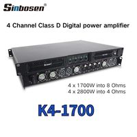 4x1700W Dijital Ses Amplifikatörü 1U Profesyonel Subwoofer Stereo Ses Ekipmanı/amplifikatörler/hoparlör