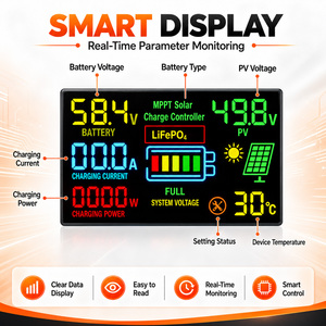 Contrôleur de charge solaire <span class=keywords><strong>MPPT</strong></span> 1200W 600W avec élévateur de tension DC-DC, entrée PV 12-60V, <span class=keywords><strong>chargeur</strong></span> de batterie 48V 60V 72V - Product Image 5