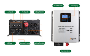 Ampinvt 800 Wát 12000 Wát duy nhất giai đoạn tinh khiết Sine Wave Inverter Charger off-lưới năng lượng mặt trời HYBRID INVERTER cho thiết bị nhà 12VDC - Product Image 2