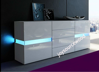 Buffet de salle à manger LED blanc personnalisé, armoires de cuisine modernes et buffet