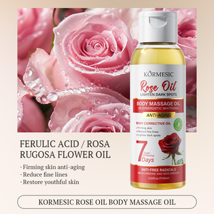 Olio da Massaggio Corpo KORMESIC 100ml Etichetta Privata Personalizzata Schiarente Macchie Scure Anti-Età Idratante con Vitamina C Rosa <span class=keywords><strong>Cocco</strong></span> Curcuma - Product Image 4