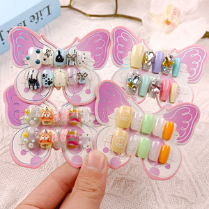 <span class=keywords><strong>Uñas</strong></span> Postizas para Adolescentes <span class=keywords><strong>y</strong></span> Niñas de 12 a 18 Años, Diseño de Mariposa, Ultrafinas, Sin Costuras - Product Image 2