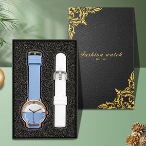 WJ-11298 vente en gros 2023 cadeaux de noël ensemble poignet montres à Quartz saint <span class=keywords><strong>valentin</strong></span> femmes montres en cuir boîtes ensemble - Product Image 3