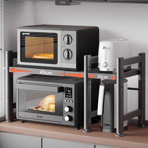 Multifunctional Extendable Kitchen <b>Storage</b> Rack For Pots <b>Pans</b> Microwave Oven Organizer Adjustable Shelf L Size - Product Image 2