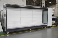 Réfrigérateur commercial Belnor à refroidissement par air, vitrine de supermarché à 4 portes avec contrôle numérique de la température, plaque en acier coloré