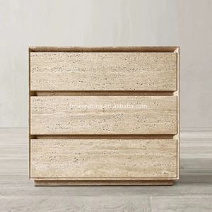 طاولة نوم من الترافرتين الطبيعي بدرج متعدد الاستخدامات لغرفة النوم والمداخل - Product Image 2