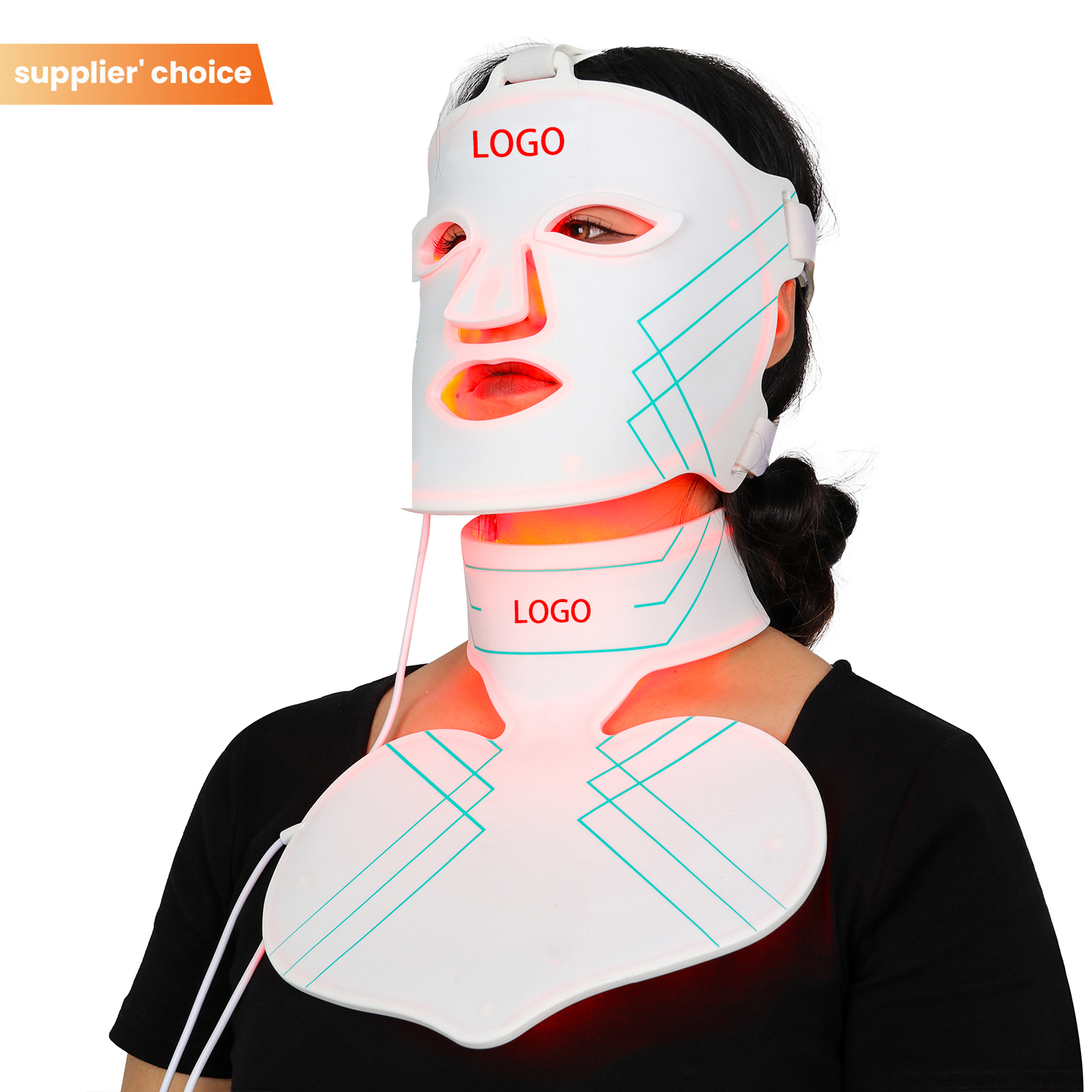 New Hot-Seller Silicone Beauty Mask SR-M4 with 510K Certificates Face & Neck Mask Home Spa Clinic LED Light Therapy Mask
