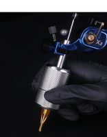 Poignée de cartouche de tatouage en acier inoxydable 25 mm à verrouillage automatique pour accessoires de maquillage permanent, usage professionnel et en salon
