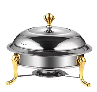 Bulk 6L Edelstahl Square Gas Chafing Dish Keramik Crown Herd Buffet Food Warmer für Hotel & Restaurant Dining Supplies