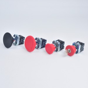 Botón de Paro de Emergencia XB2-BS142, Interruptor de 22mm 1NC con Cabeza de Champiñón, Selector de Llave IP65 para Control - Product Image 1