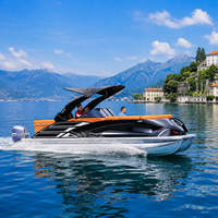 Bateau ponton en aluminium de 22 pieds de qualité export, 12 places, 3 tubes, homologué CE, couleur personnalisée, pêche, moteur 200 CV en option, expédition internationale