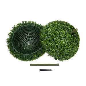 Custom حجم كبير مخصص لمسة حقيقية 23 بوصة توبياري فو شجيرات بوعاء مع الأرض ارتفاع الشجيرات الكرة توبياري اصطناعية - Product Image 5