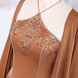 Jancember LSZ301 Satin brillant licou paillettes sirène soirée robes de bal - Product Image 6