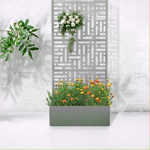 Jardinière en métal galvanisé Forson avec treillis et roues, hauteur 6 pieds, pour <span class=keywords><strong>la</strong></span> maison et le jardin, <span class=keywords><strong>service</strong></span> de modélisation 3D - Product Image 1