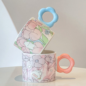 Lelyi 하이 룩스 인 튤립 세라믹 컵 가정용 귀여운 커피 컵 기념품 도매 - Product Image 2