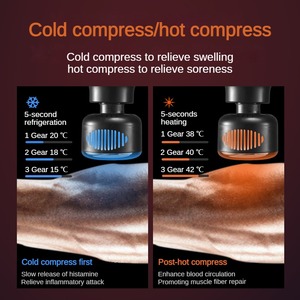 Batería de gran capacidad portátil músculo Tejido Profundo ejercicio profesional pistola de masaje de mano con compresa caliente y fría - Product Image 3