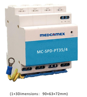 Dispositif de protection contre les surtensions (SPD) 220V DIN-Rail T2 avec matériau PBT, 1 port d'alimentation et 4 ports réseau pour système solaire, usage industriel