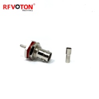 75ohm BNC Femelle Jakc Bulkhead Crimp RF Connecteur Coaxial Étanche pour Câble RG179