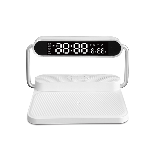 5 in 1  Wireless Charging Station Bluetooth Speaker Reminder Clock Portable Speaker with Alarm Clock Music Playback Night Light