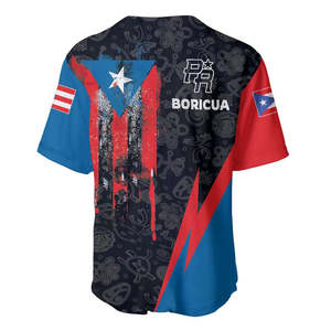 <span class=keywords><strong>Camiseta</strong></span> de Béisbol de Puerto Rico, Diseño con la Bandera de Boricua, Impresión Bajo Demanda, Día de la Independencia de Puerto Rico, Camisetas Casuales de Béisbol para <span class=keywords><strong>Hombre</strong></span> - Product Image 4