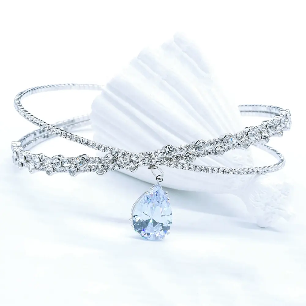 Perhiasan Kustom Kalung Liontin Tetesan Air Kalung, Perhiasan Kristal Perhiasan Personalisasi