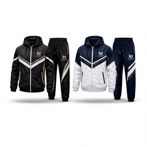 Chaqueta Deportiva para Hombre con Capucha, Cortavientos, Transpirable, Ligera, 100% Algodón, Manga Larga, Diseño Deportivo con Bloques de Color, Cierre con Cordón Frontal - Product Image 2