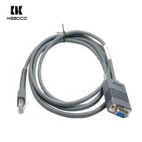 Kabel Scanner Barcode ODM OEM 2M RS232 DB9 ke RJ45, Konduktor Tembaga Murni 26AWG, Jaket PVC, Pelindung Jalinan, Model SS2LRS232