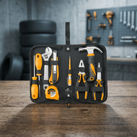 Ensemble d'outils ménagers de 9 pièces, clé à molette, marteau, outils de réparation généraux pour la maison