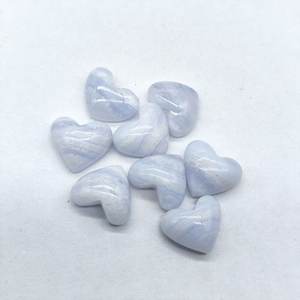 <b>Blue</b> Lace Agate 7x8mm Heart Cut Cabochon Jewelry Setting - Product Image 3