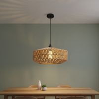 Luminaire suspendu en rotin tressé à la main, style moderne européen, pour intérieur, abat-jour en forme de dôme, 35-45 jours