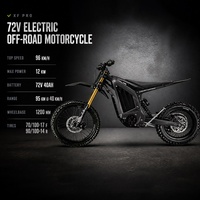 Moto électrique tout-terrain pour adultes avec freins de 240 mm, puissance de pointe de 26 kW et couple de 700 Nm, idéale pour les sentiers