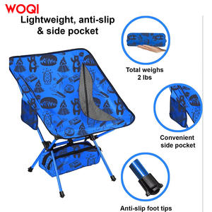 Chaise pliante Woqi pour le camping en plein air, chaise de jardin, tissu Oxford bleu ciel, cadre en aluminium, chaise rectangulaire à dosser, type sac à dos - Product Image 2