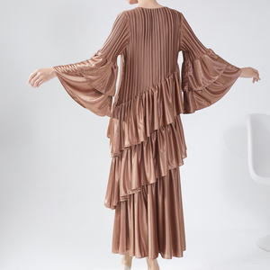 เดรสผ้าทอพลีททรงเอ คุณภาพสูง สำหรับผู้หญิง ฤดูใบไม้ผลิ 2025 ดีไซน์รัดเอวธรรมชาติ สวยสง่า แฟชั่นทันสมัย จัดส่งรวดเร็ว - Product Image 3