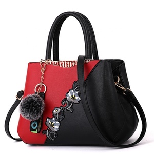Women's Zipper / Flower PU(Polyurethane) / PU Top Handle Bag Color Block Black / / <b>Blushing</b> / Fall & Winter - Product Image 2