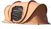 Tente de camping pop-up en toile, abri cabane, installation rapide, tente extérieure pour 3-4 personnes, pour le camping, la plage, la randonnée
