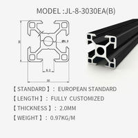 Profil Ekstrusi Aluminium 3030, Anodisasi Hitam, Rangka CNC Kustom, Struktur T-Slot