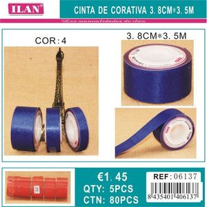 Nastro decorativo Iln 3,8 cm x 3,5 m blu per artigianato e decorazioni - Product Image 3