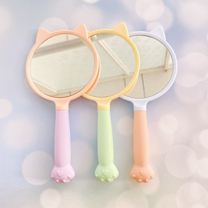 New Hot Selling Personalized logo Hand <b>Mirror</b> Cute Cat Shape pink Handheld Makeup <b>Mirror</b> - Product Image 4