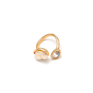 Bague en cristal en acier inoxydable 316L plaqué or PVD, bijoux durables et résistants - Product Image 2