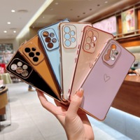 Coque de Téléphone Placage Cœur d'Amour Mignon pour Samsung Galaxy A12 A13 A52 A53 5G M12 F12 Anti-Choc