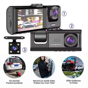 Cámara DVR para Auto con Grabación en Bucle, 1080P HD, Tres Lentes, Wifi, Super Visión Nocturna, Cámara Delantera y Trasera con Pantalla IPS Grande - Product Image 3